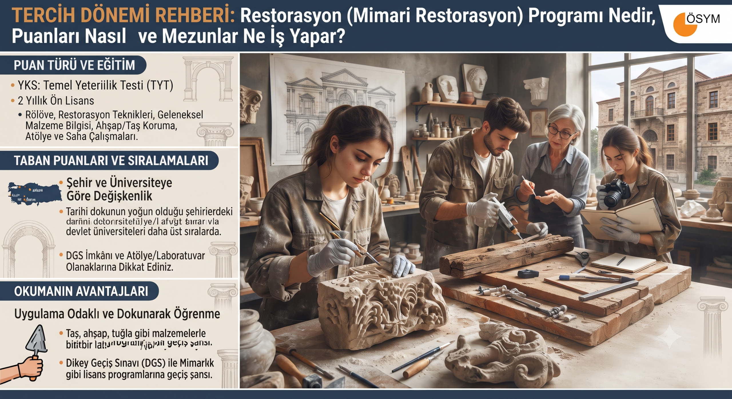 Tercih Dönemi Rehberi: Restorasyon (Mimari Restorasyon) Programı Nedir, Puanları Nasıl ve Mezunlar Ne İş Yapar?